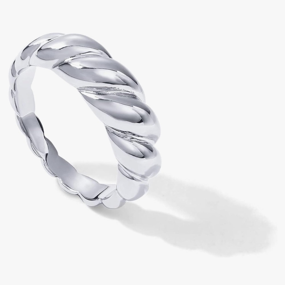 NEW 14K Gold Plated Croissant Dome Ring